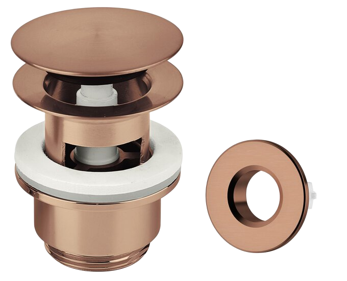 Pop Up Waste with click-function brushed copper