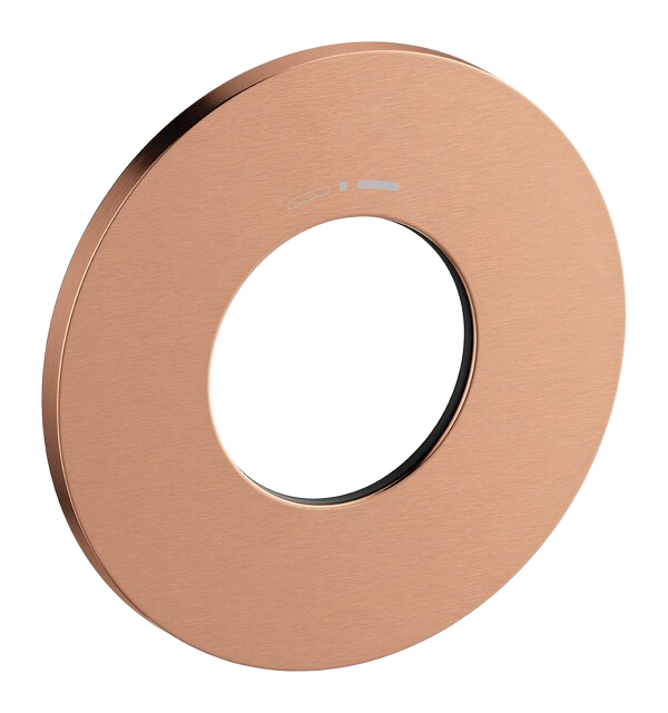 Rosette Ø90 for concealed stop cock diverter brushed copper
