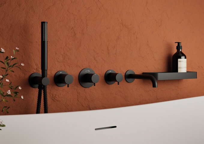 Shower shelf matt black