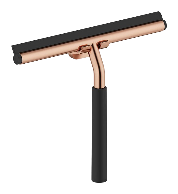 Shower squeegee with holder brushed copper