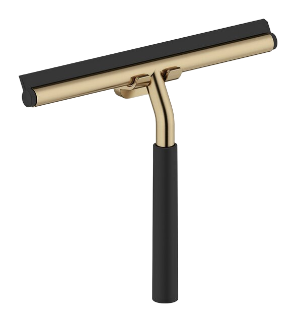 Shower squeegee with holder brushed bronze