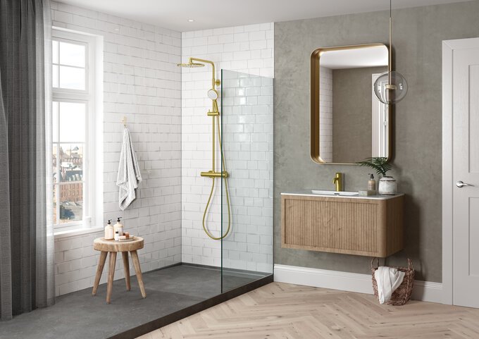Shower System brushed brass
