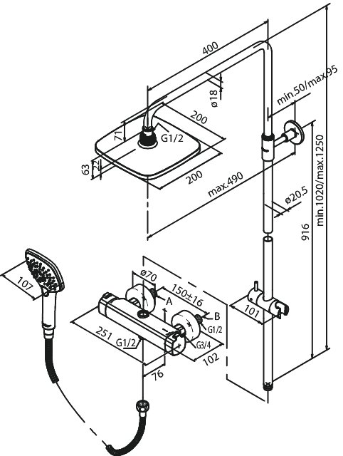 Shower System chrome