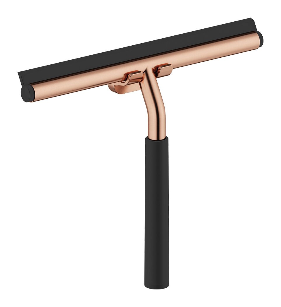 Shower wiper with bracket and long handle (1020 mm) brushed copper
