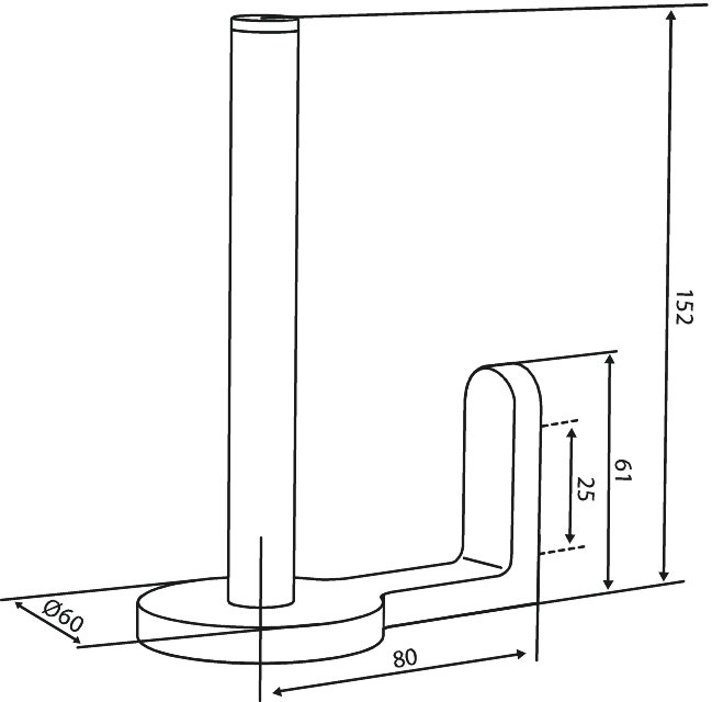 Spare toilet roll holder steel