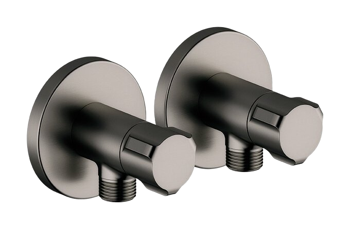 Stop valve complete (2 pcs) graphite grey