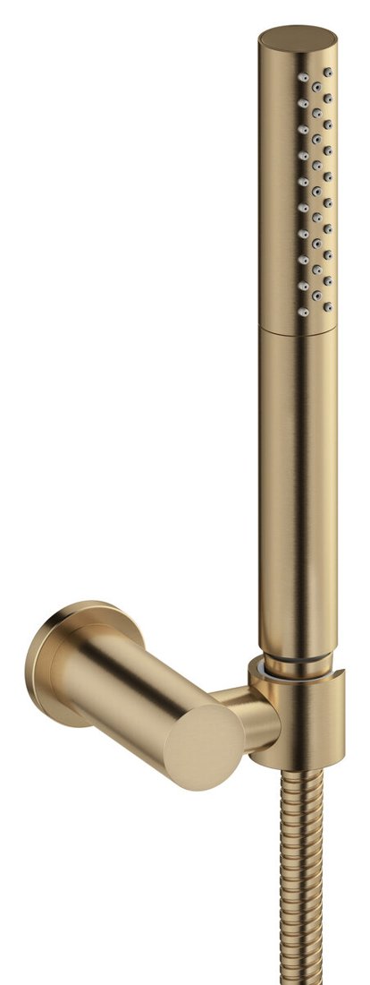 Thermostatic shower mixer with swivel spout brushed bronze
