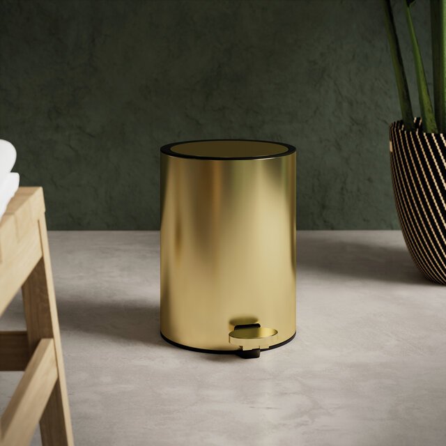 Toilet bin 3 L brushed brass