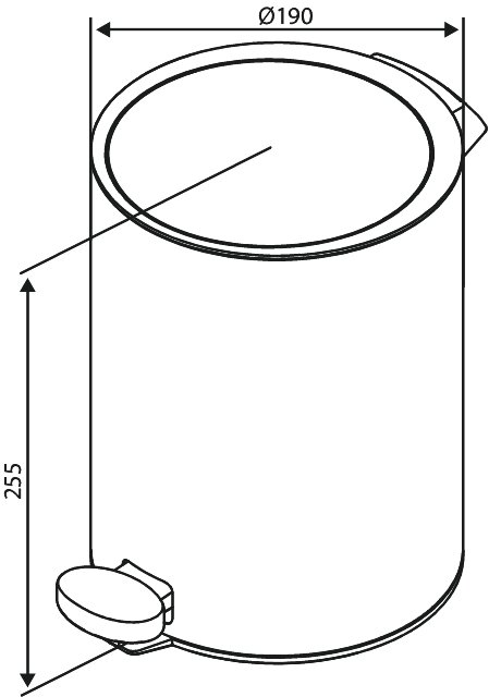 Toilet bin 3 L brushed copper