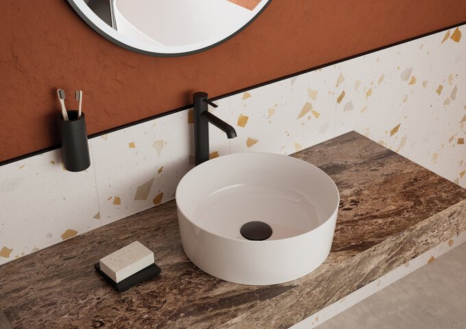 Toothbrush tumbler with holder matt black
