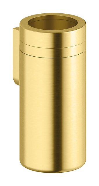 Toothbrush tumbler with holder brushed brass