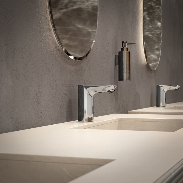 Touchless basin mixer chrome