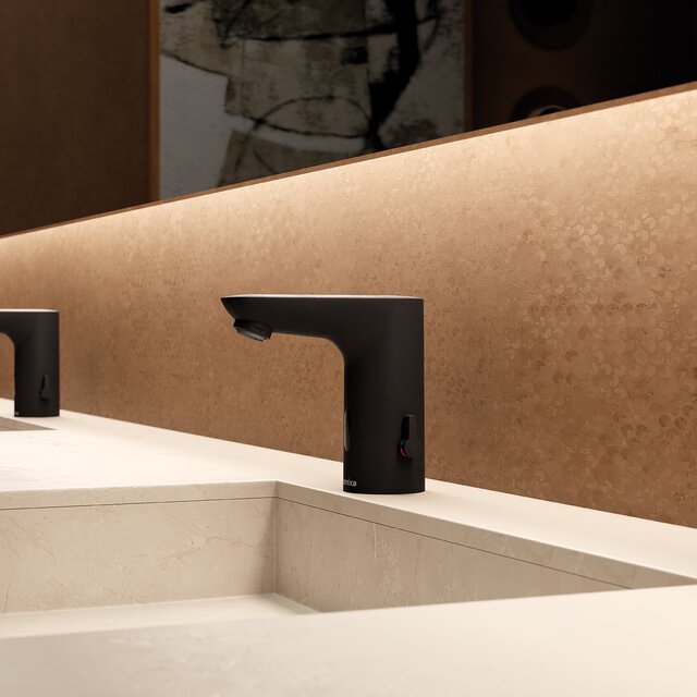 Touchless basin mixer matt black