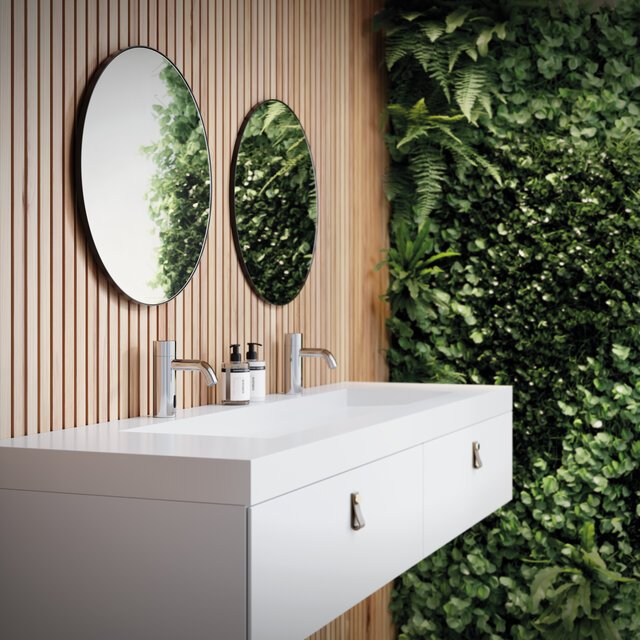 Touchless basin public chrome