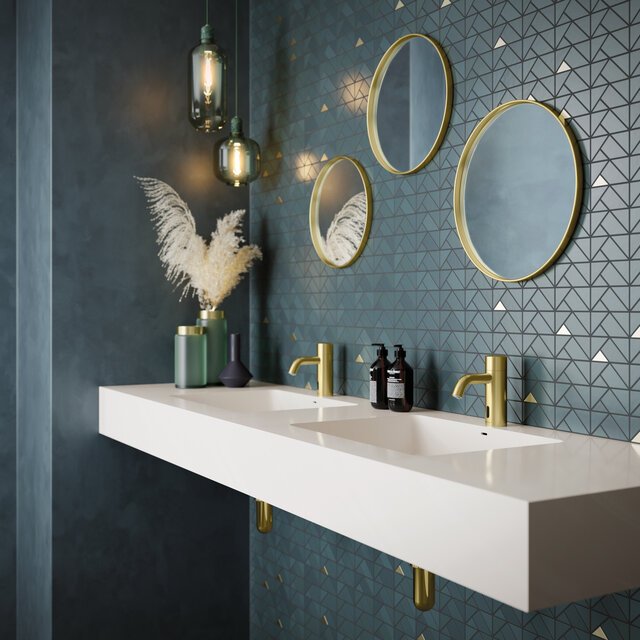 Touchless basin public brushed brass