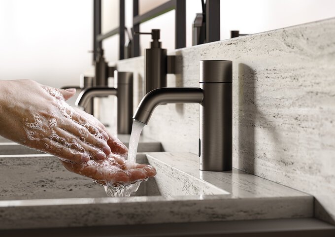 Touchless basin public graphite grey