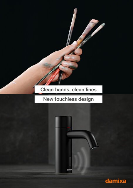 Touchless basin tap matt black