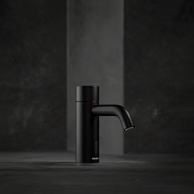 Touchless basin tap matt black