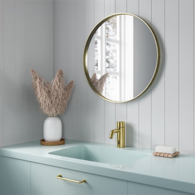 Touchless basin tap brushed brass