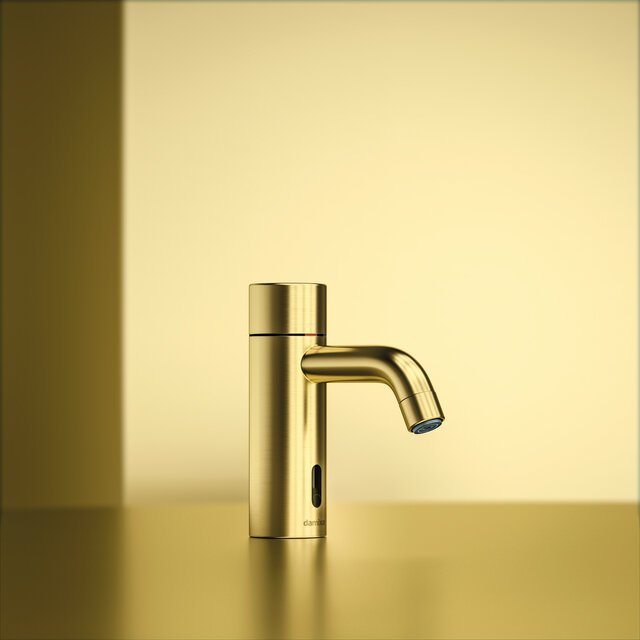 Touchless basin tap brushed brass