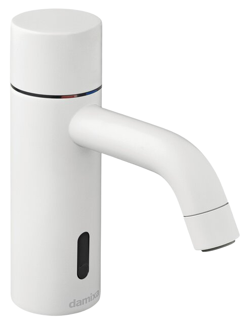 Touchless basin tap matt white