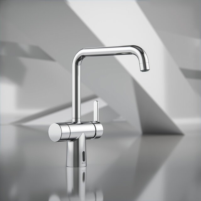 Touchless kitchen tap chrome