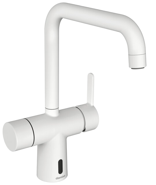 Touchless kitchen tap matt white