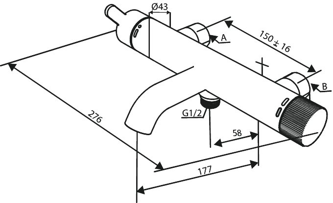 Wall bath/shower steel