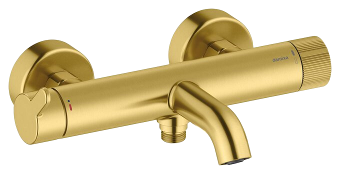 Wall bath/shower brushed brass