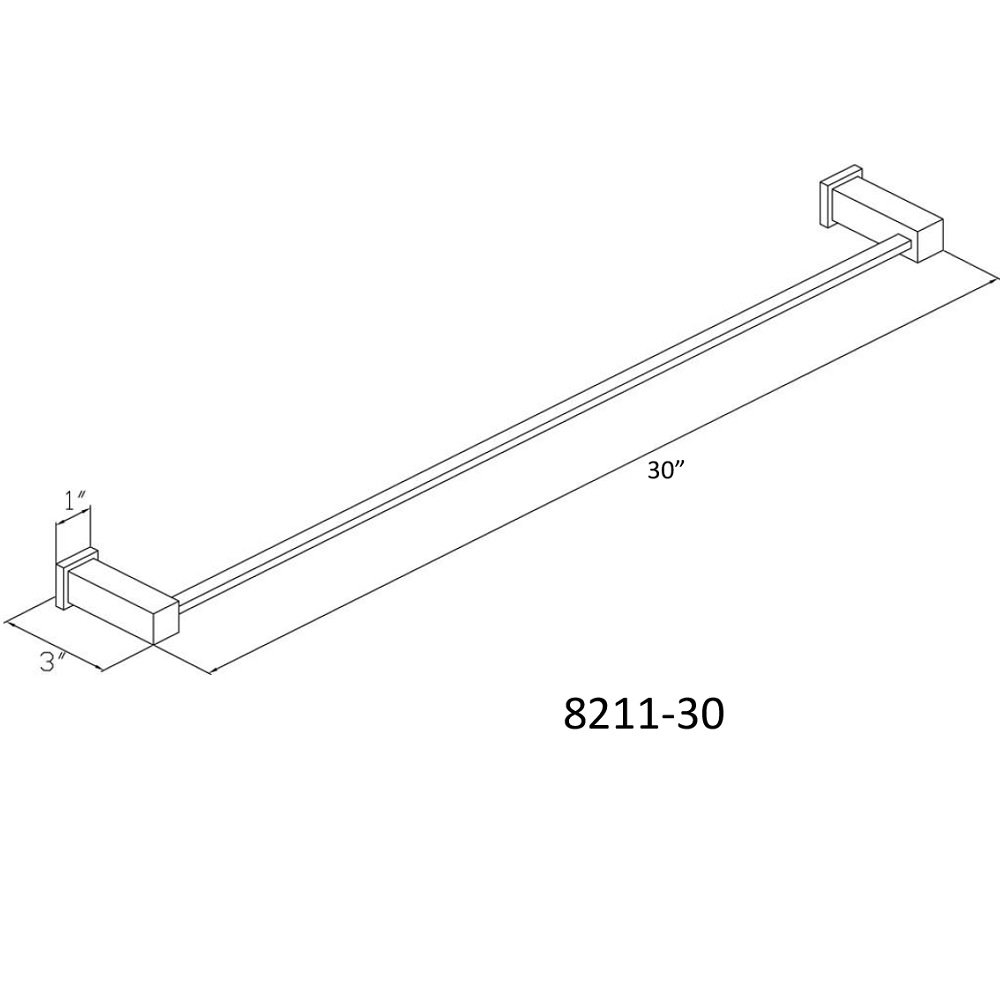 8211-30S Satin Nickel 30" Towel Rail/ Bar