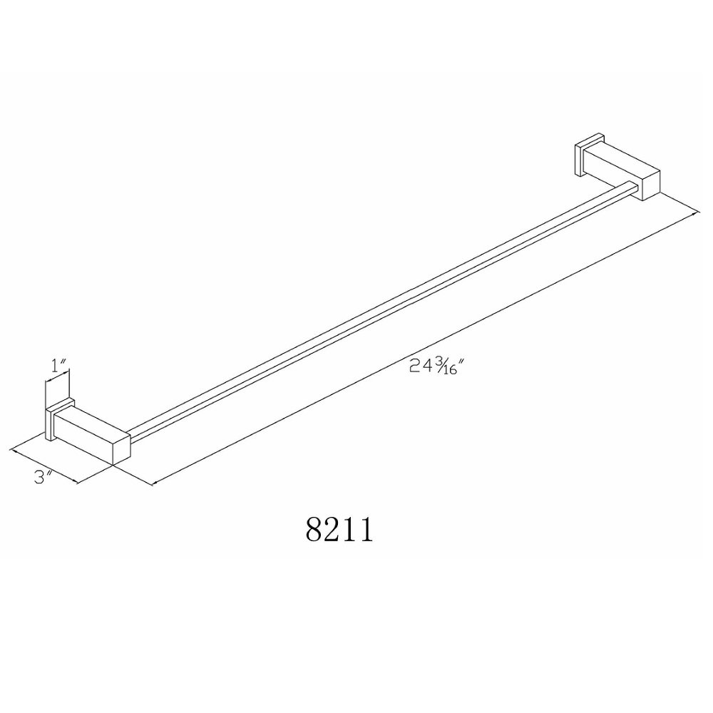 8211 Chrome 24" Towel Rail/Bar