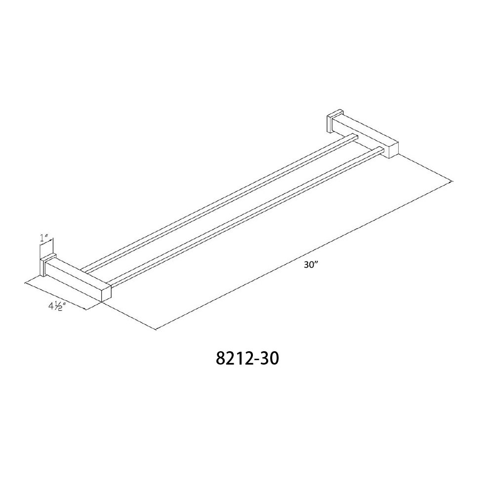 8212-30S Satin Nickel 30" Double Towel Rail