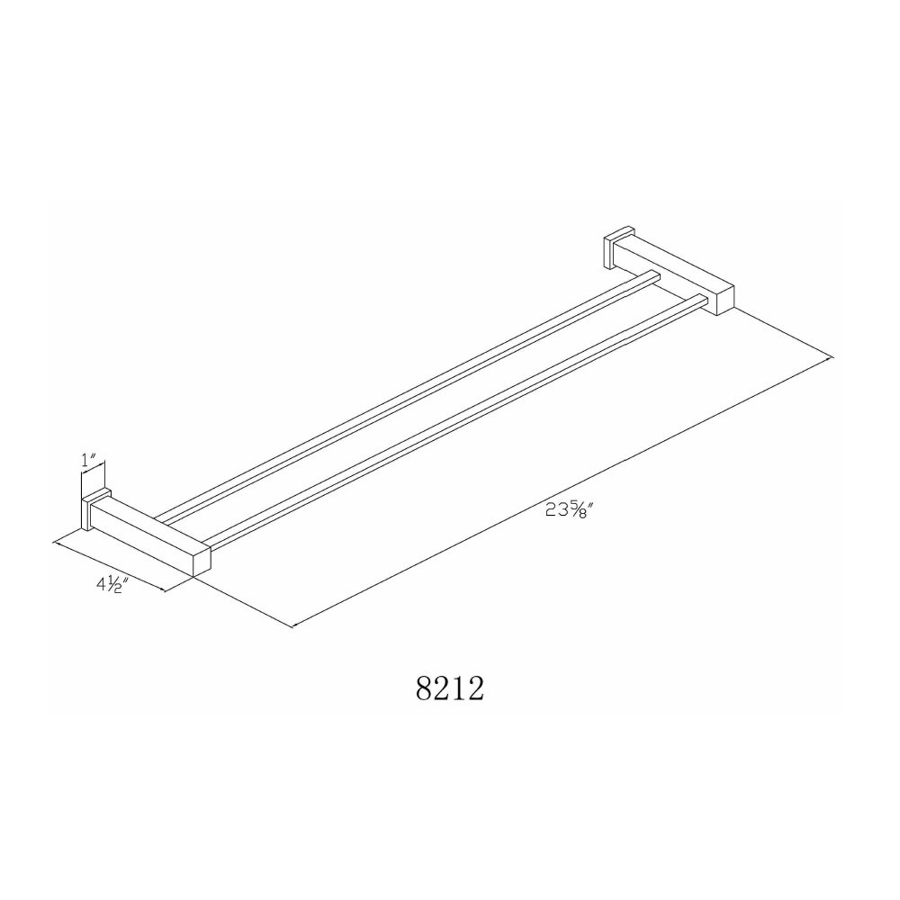 8212S Satin Nickel 24" Double Towel Rail