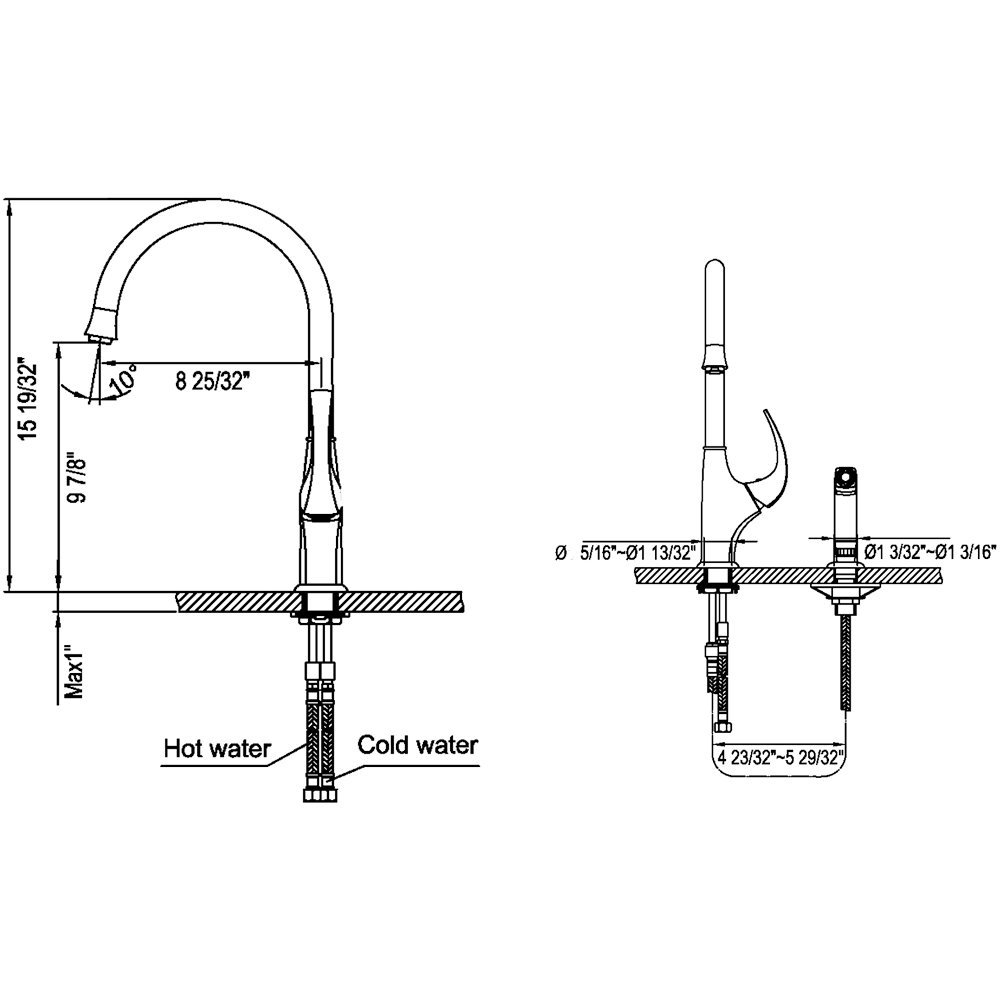 AB04 3276BN Kitchen Faucet with Side Spray
