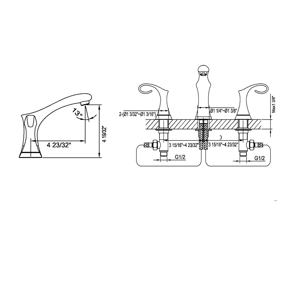 AB06 1291C 8" Widespread Lavatory Faucet