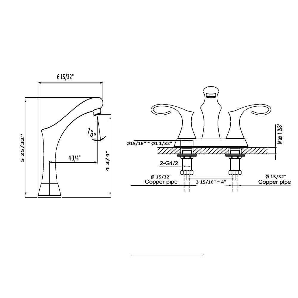 AB06 1292BN 4" Centerset Lavatory Faucet