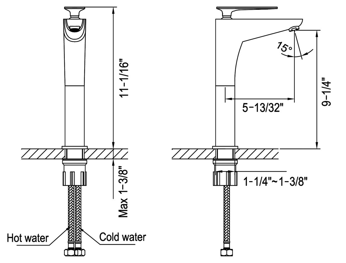AB27 1601C Lavatory Tall Faucet