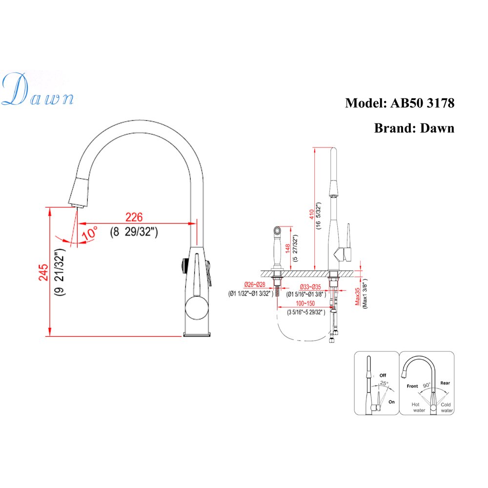 AB50 3178C Kitchen Faucet with Side Spray