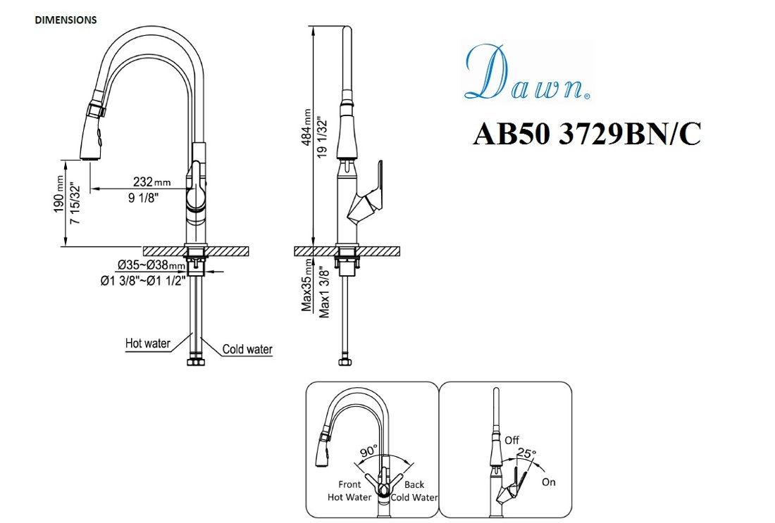 AB50 3729BN Kitchen Faucet
