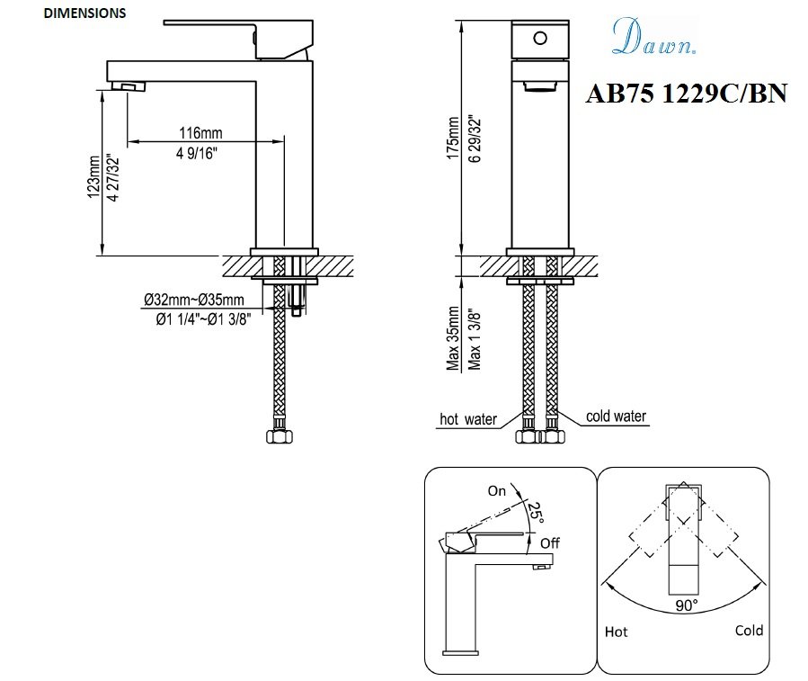 AB75 1229MAG Lavatory Faucet Matte Gold