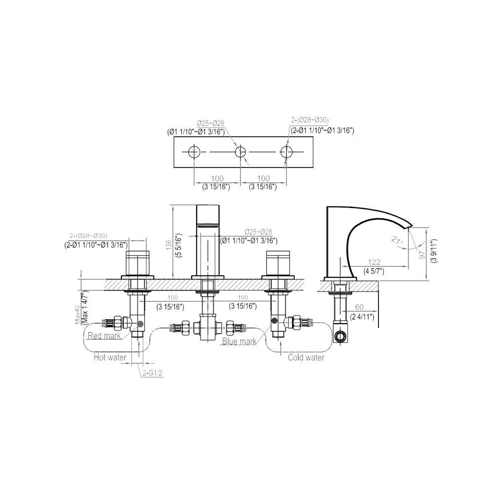 AB77 1584C 8" Widespread Lavatory Faucet
