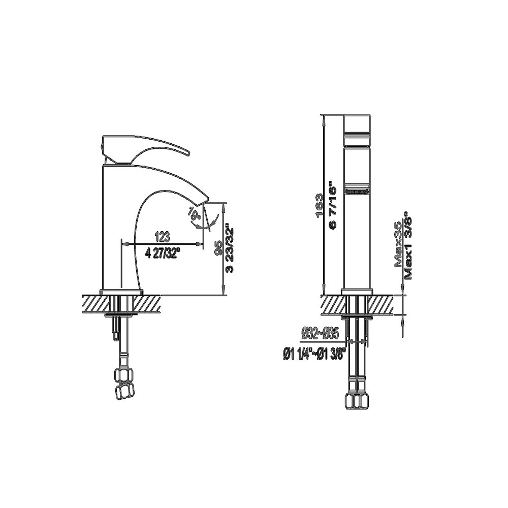 AB77 1586C Lavatory  Faucet