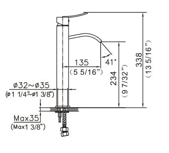 AB78 1158MB Lavatory Tall Faucet, Matte Black