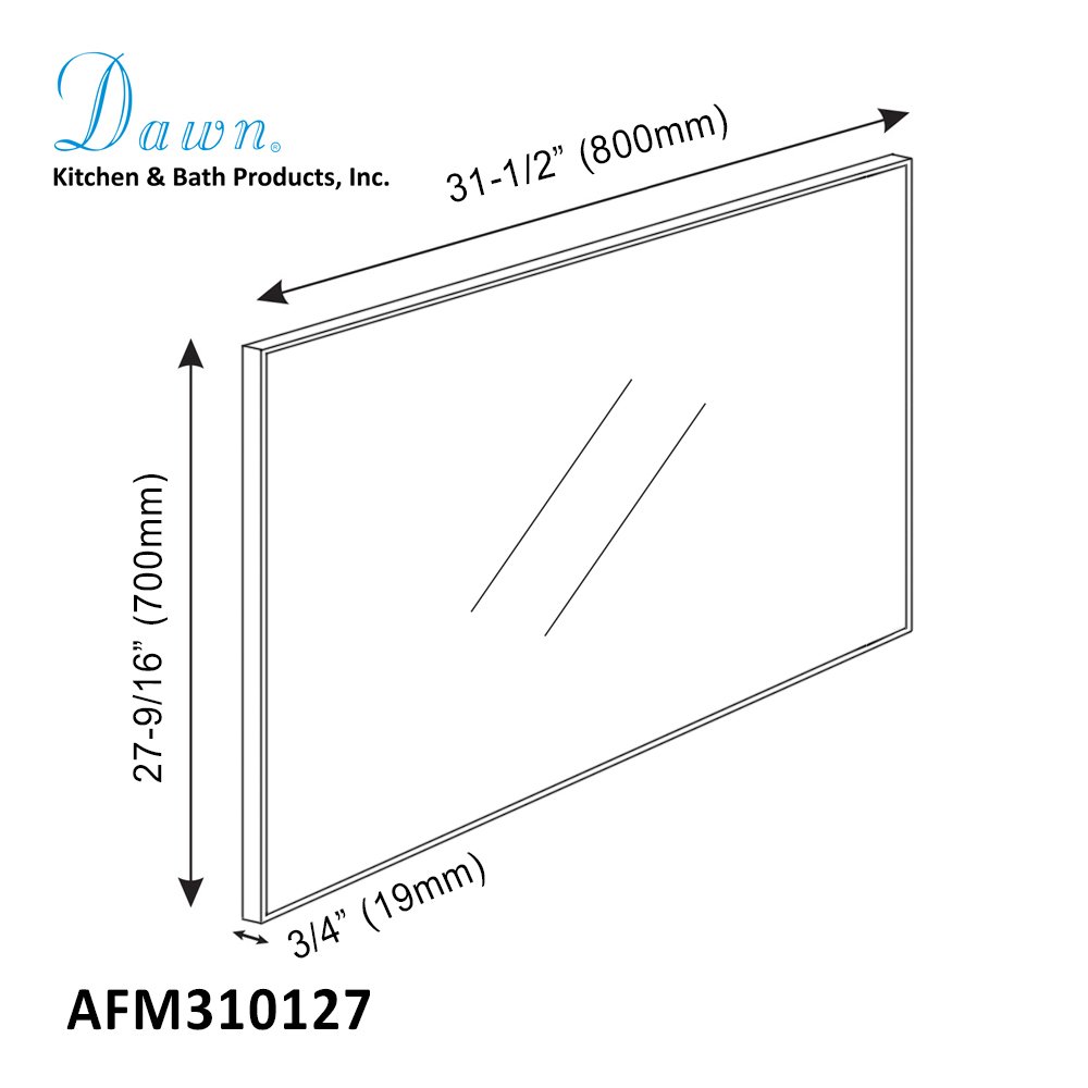 AFM310127MB Matte Black Framed Mirror