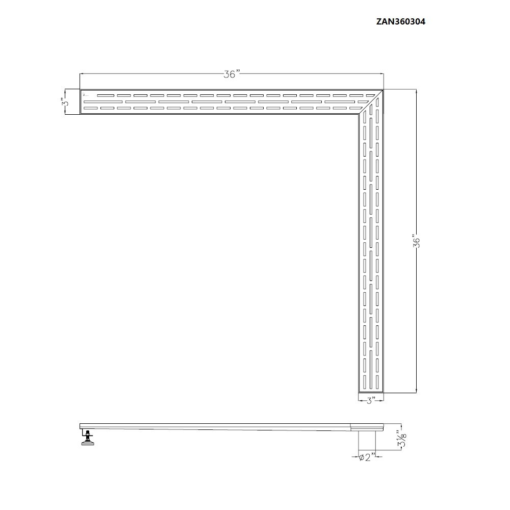 Amazon River Series Corner Drain ZAN360304