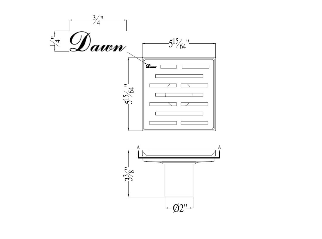 Amazon River Series Shower Drain 5" LAN050504 (push-in), Matte Gold