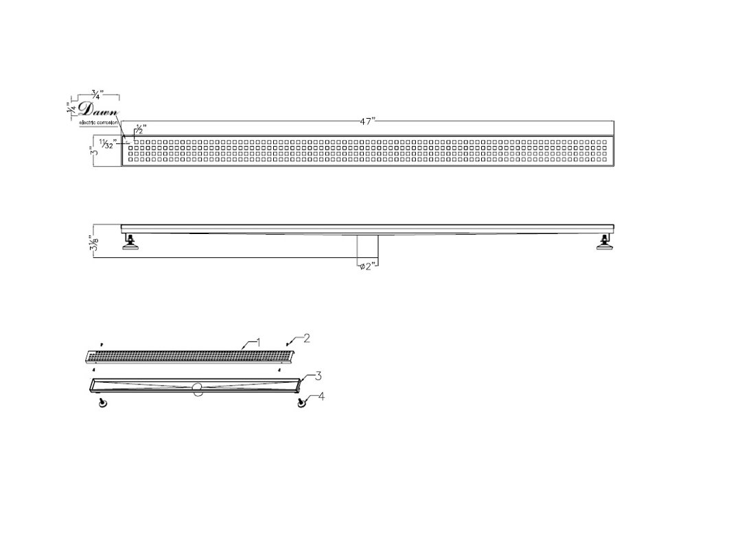 Brisbane River Series 47" Shower Drain LBE470304
