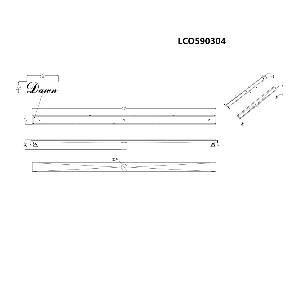 Colorado River Series Tile Insert 59" LCO590304