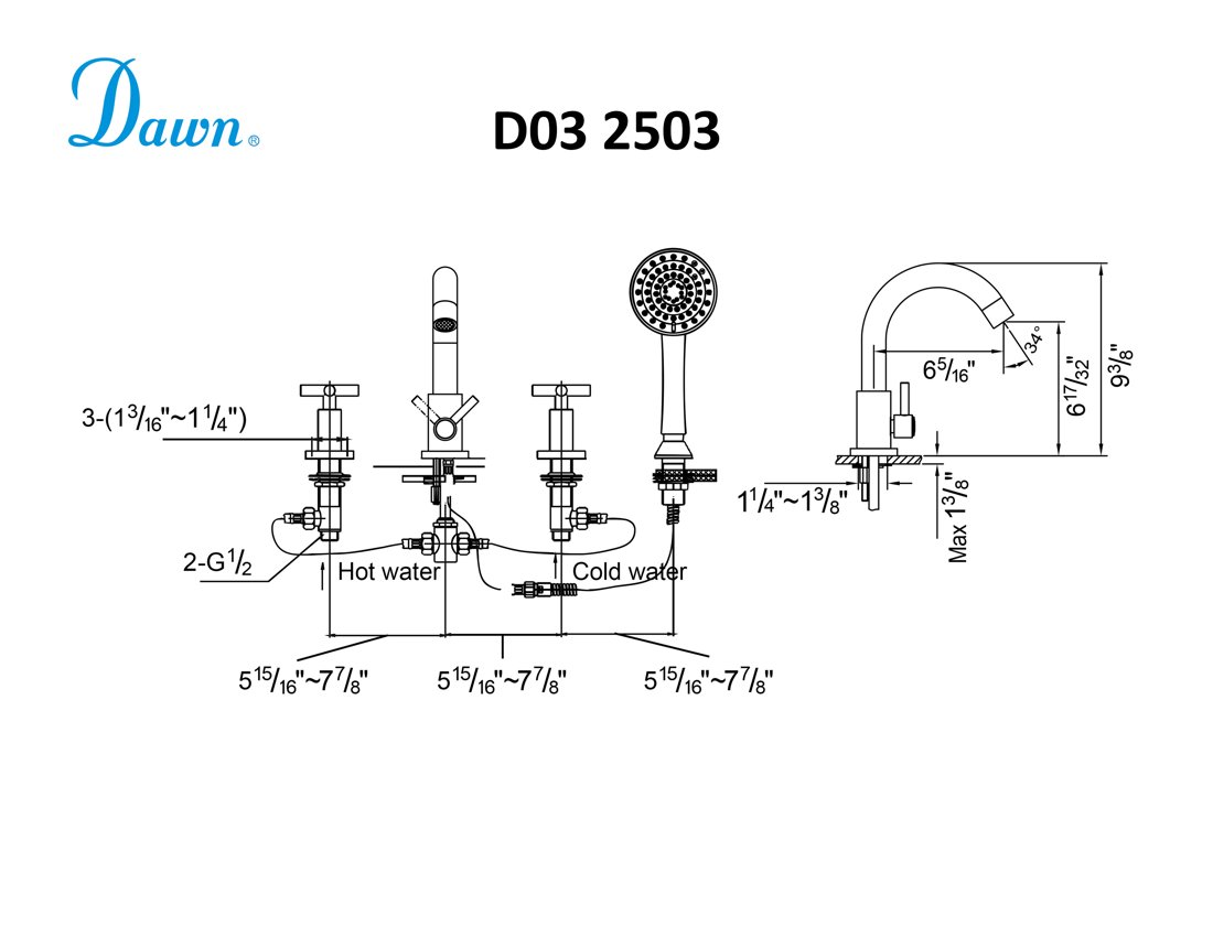 D03 2503BN Tub Filler
