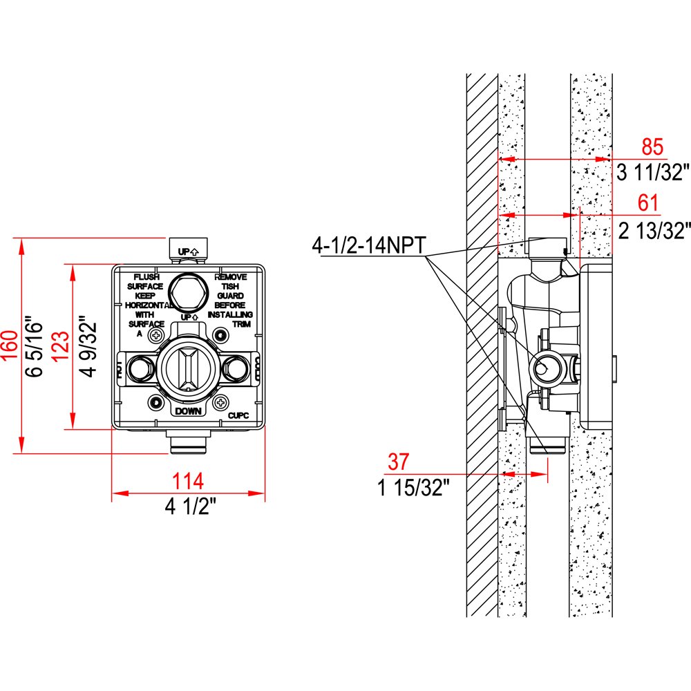 D1267300 Shower Valve (Dual)